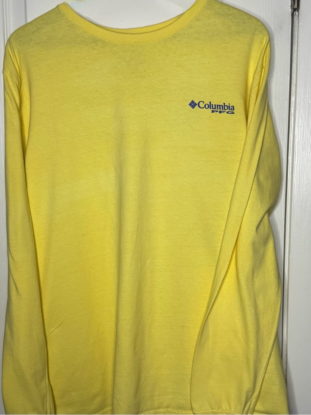 Columbia Yellow Long-Sleeve Youth Tee with Chest Logo